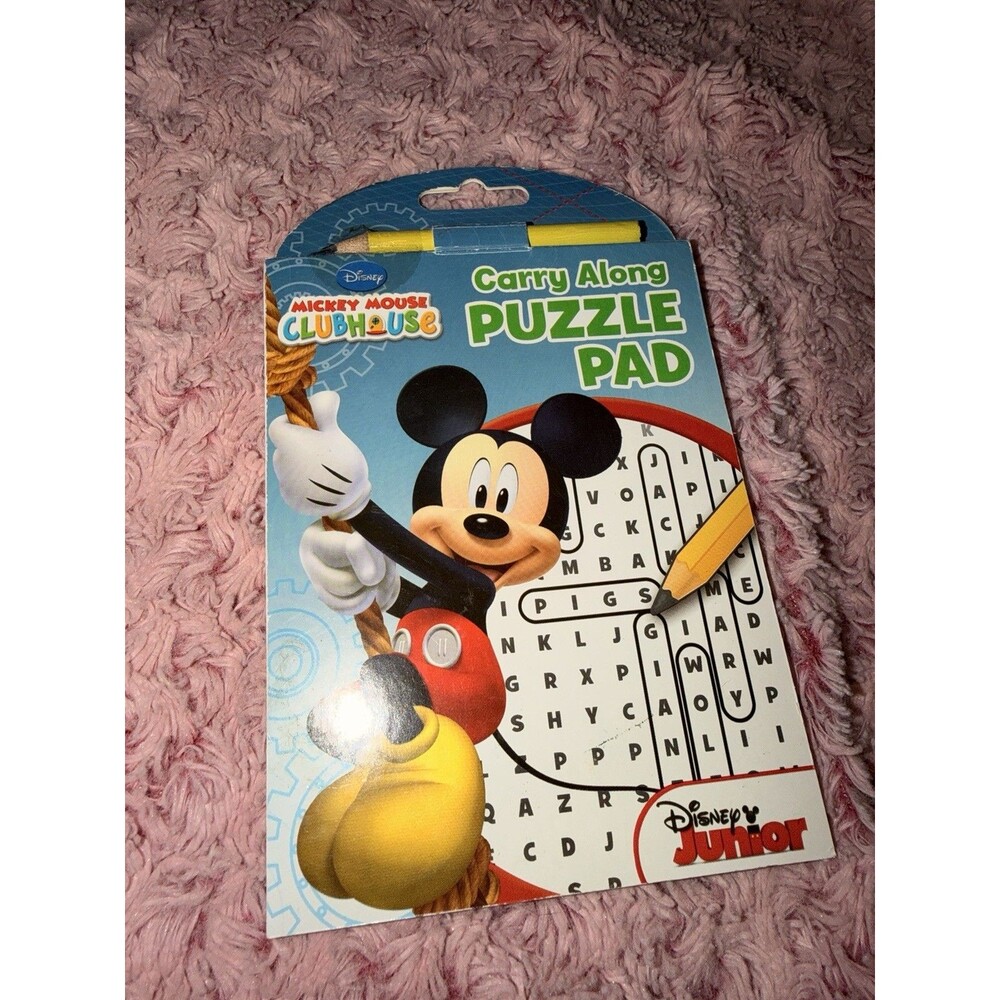 Disney Mickey Mouse Club House Carry Along Activity Pad w/Pencil Travel Size Fun